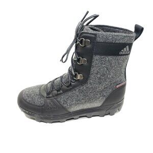 Adidas Winter Hiker Boots Gray Black Traxion Outdoor Mens Size 9.5